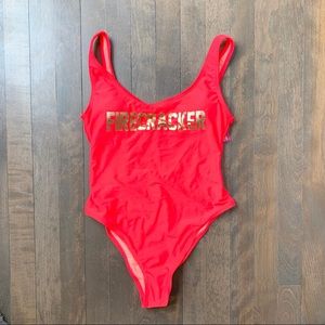 NWT Firecracker One Piece Bathing suit
